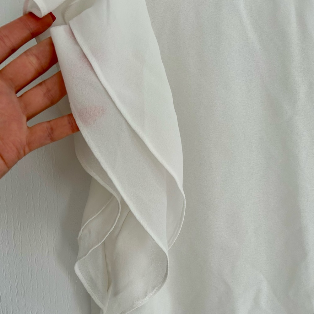 White Ruffle Sleeve Top - Picture 3 of 8